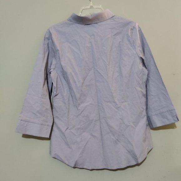 Made By Johnny Light Grey Purple Cotton Stretch Button Down Shirt Size XL Large - Picture 2 of 5